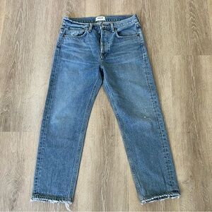 Agolde Parker Crop Button Fly Non Stretch Denim Jeans in Facade- size 27